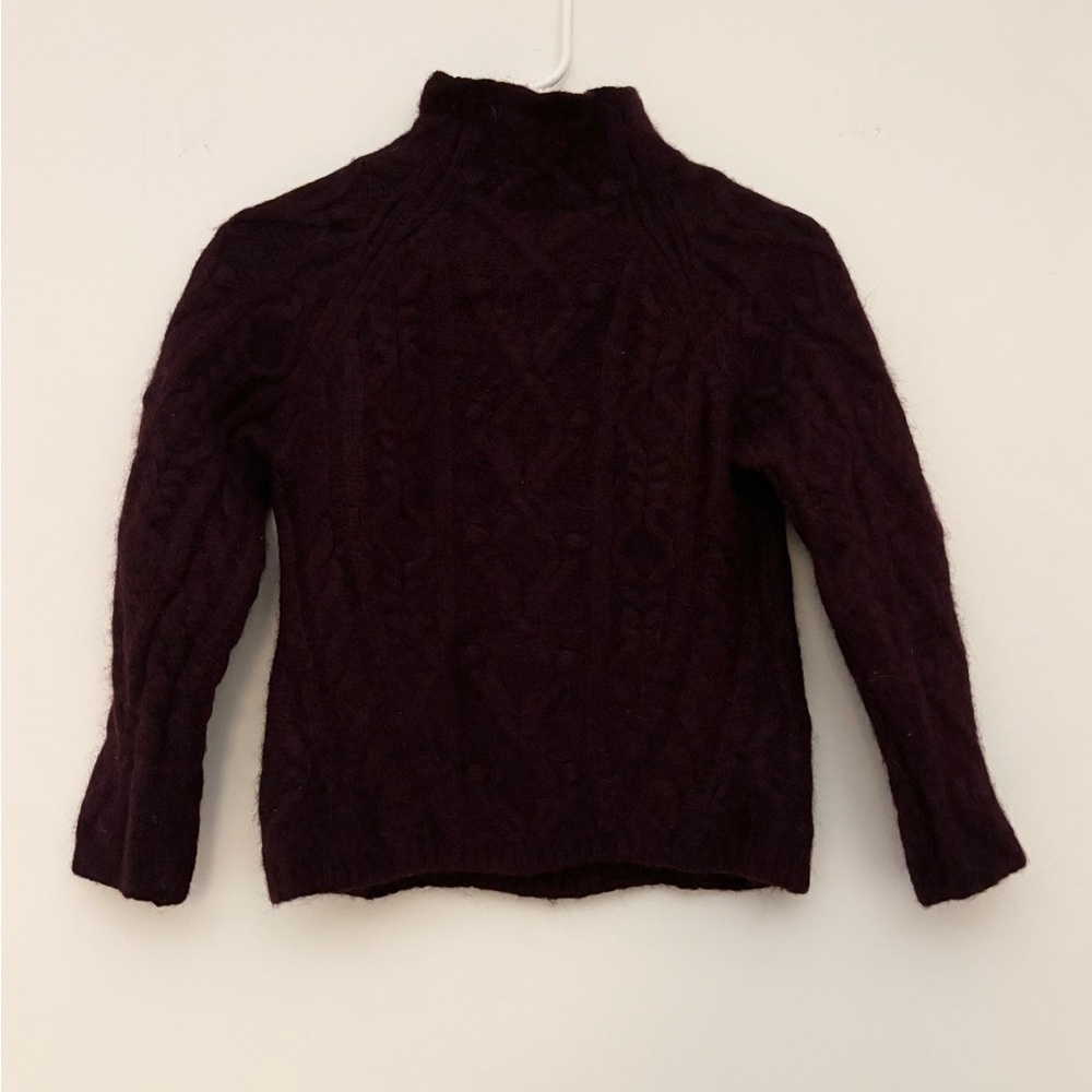 Vince Women's Cable Knit Turtleneck Sweater - Deep Burgundy